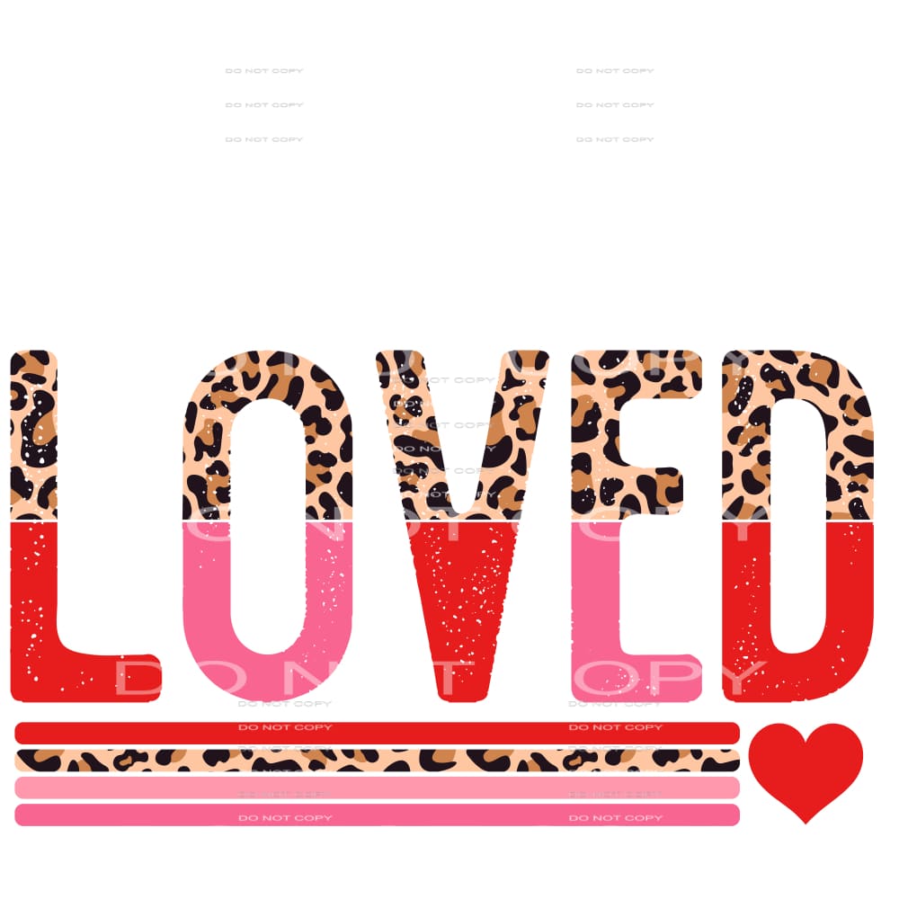 Loved Half Leopard Top Valentines Day #2513 Sublimation