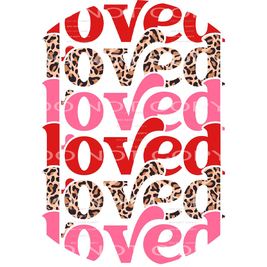 Loved Stacked Leopard Heart Circle Valentines Day #2599