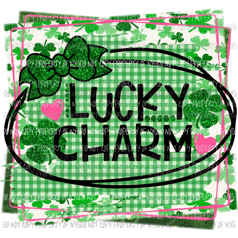 Lucky Charm green bow Sublimation transfers Heat Transfer