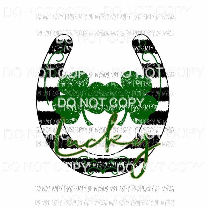 Lucky horseshoe #1 shamrock duo Sublimation transfers Heat Transfer