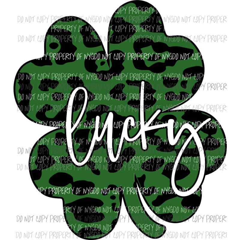 Lucky Leopard Shamrock #1 Sublimation transfers Heat Transfer