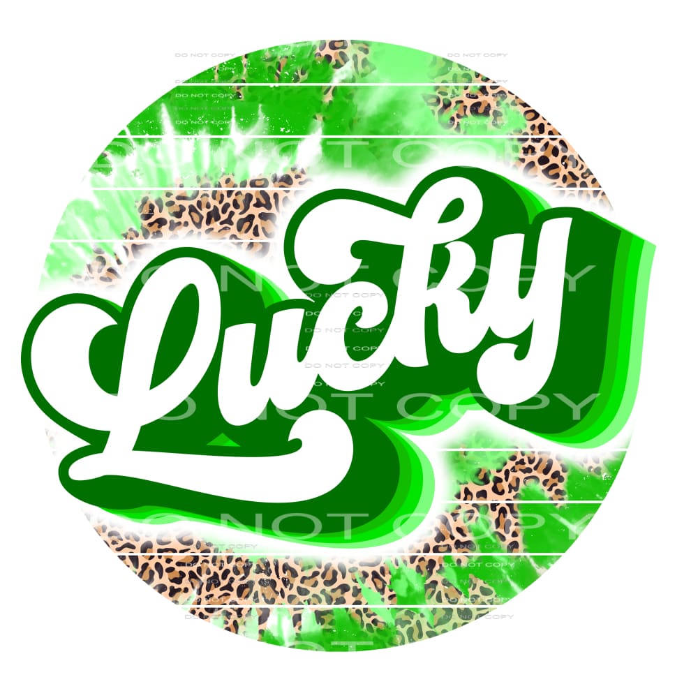 Lucky Leopard Tie Dye Circle St Patricks Day #2519