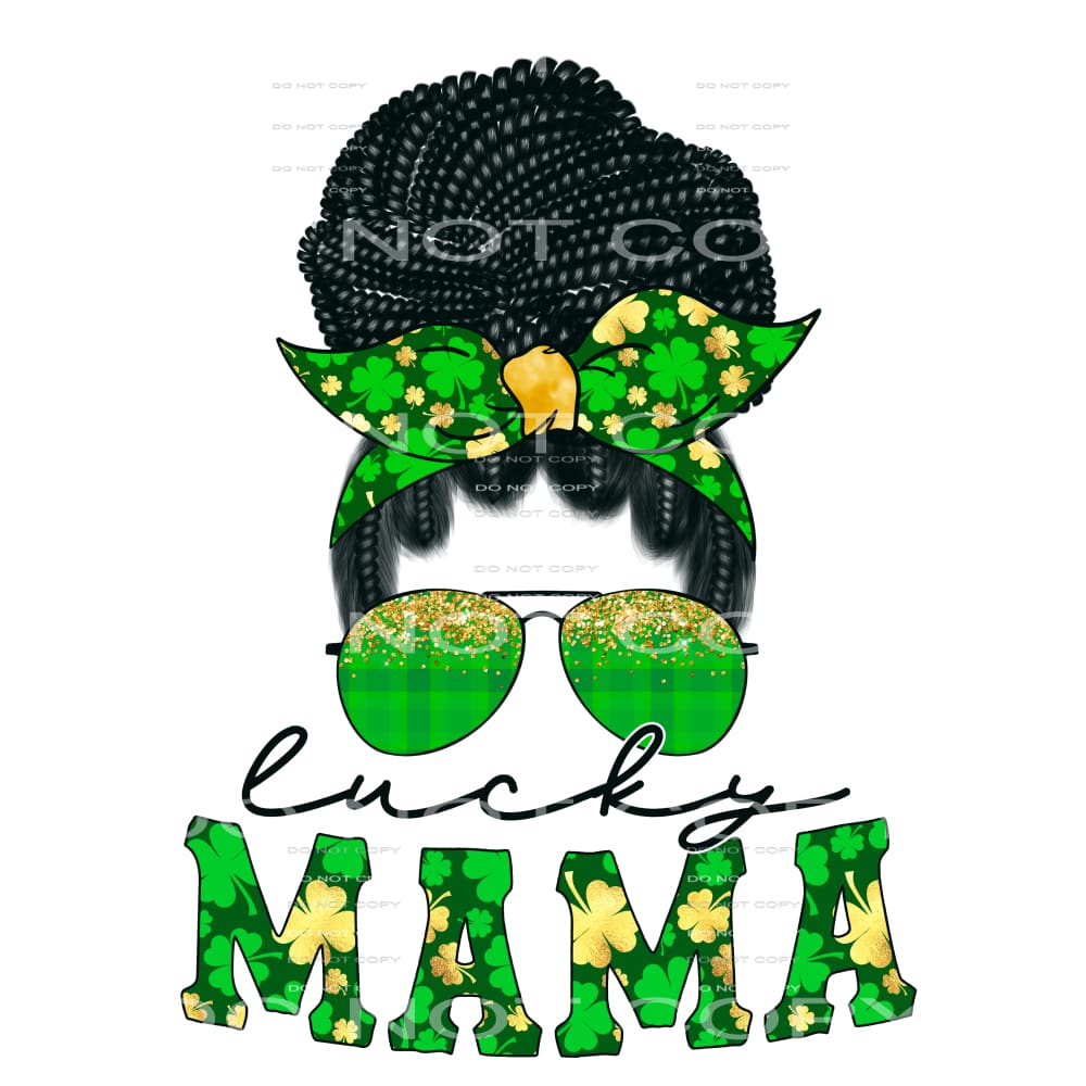 Lucky Mama Messy Bun Braids St Patricks Day #2521