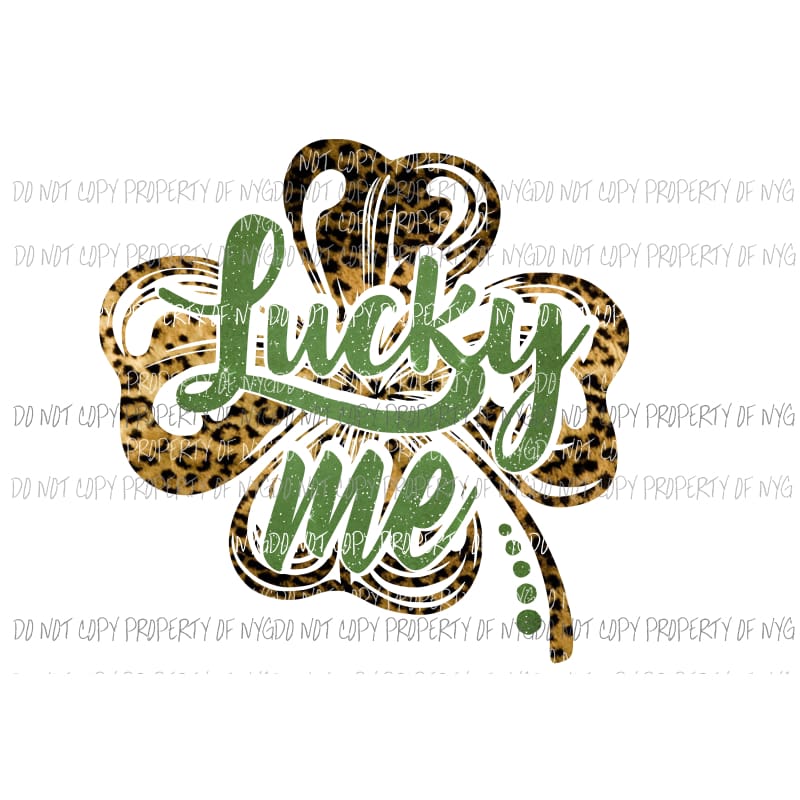 Lucky Me #3 shamrock leopard green Sublimation transfers Heat Transfer