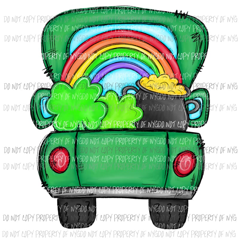 Lucky Truck St Pattys Day Sublimation transfers Heat Transfer