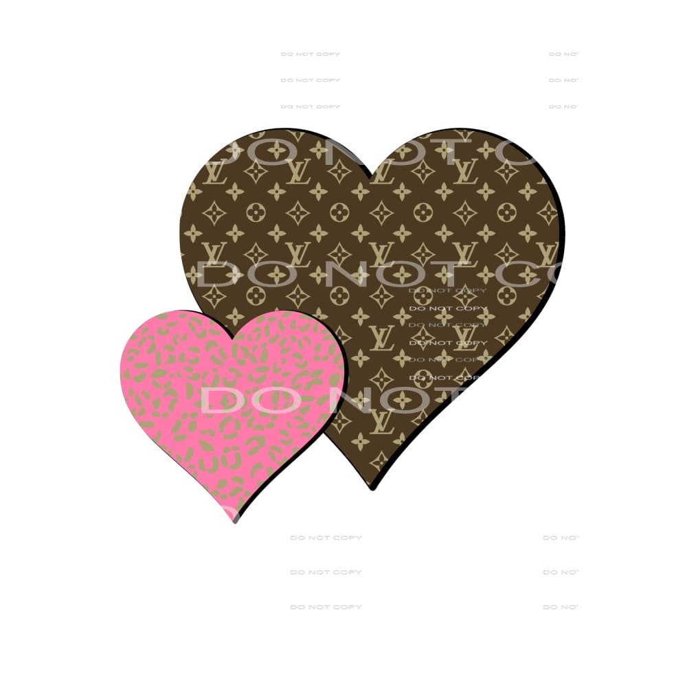 LV DOUBLE HEART # 12151 Sublimation transfers - Heat