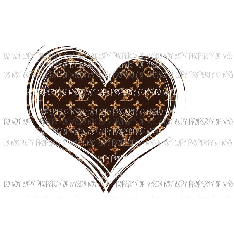 LV heart brown louis vuitton Sublimation transfers Heat Transfer