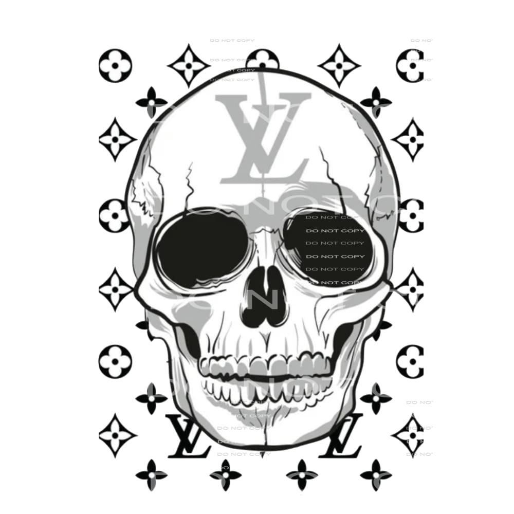 LV inspired skull # 1333 Sublimation transfers - Heat