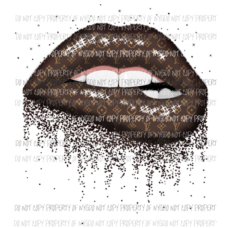 LV Lips # 5 Brown Sublimation transfers Heat Transfer