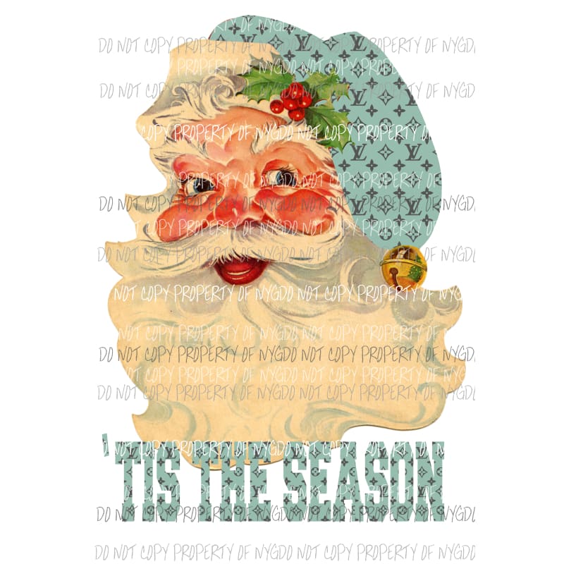 LV Louis Santa TURQUOISE Sublimation transfers Heat Transfer