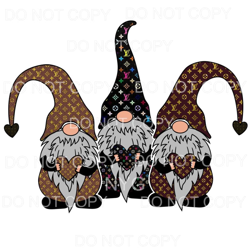 LV Louis Vuitton Gnomes Trio Sublimation transfers - Heat