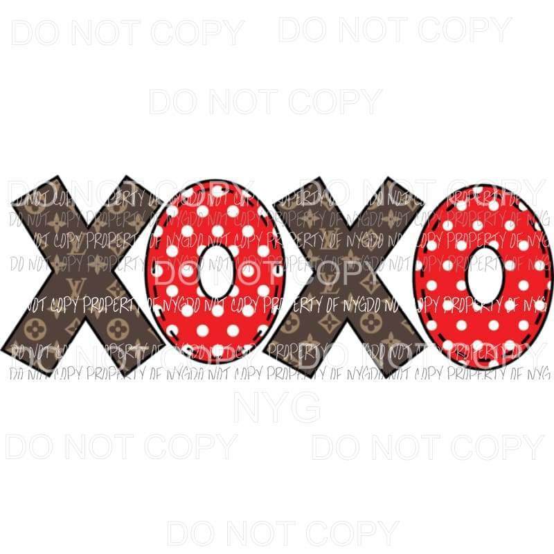 LV XOXO brown red polka dots louis vuitton Sublimation transfers Heat Transfer