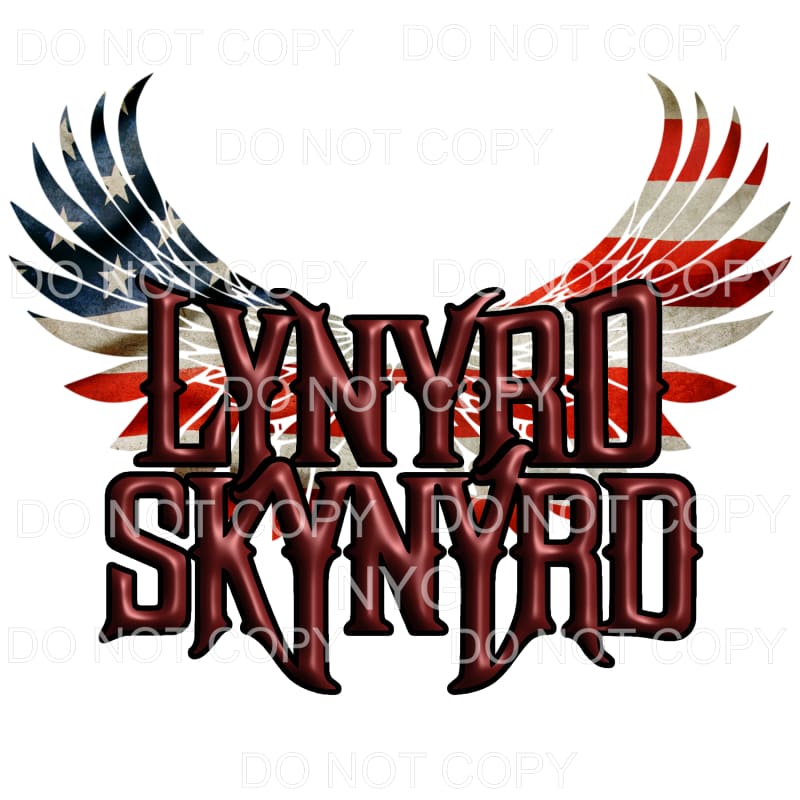 Lynyrd Skynyrd American Flag Wings Sublimation transfers -