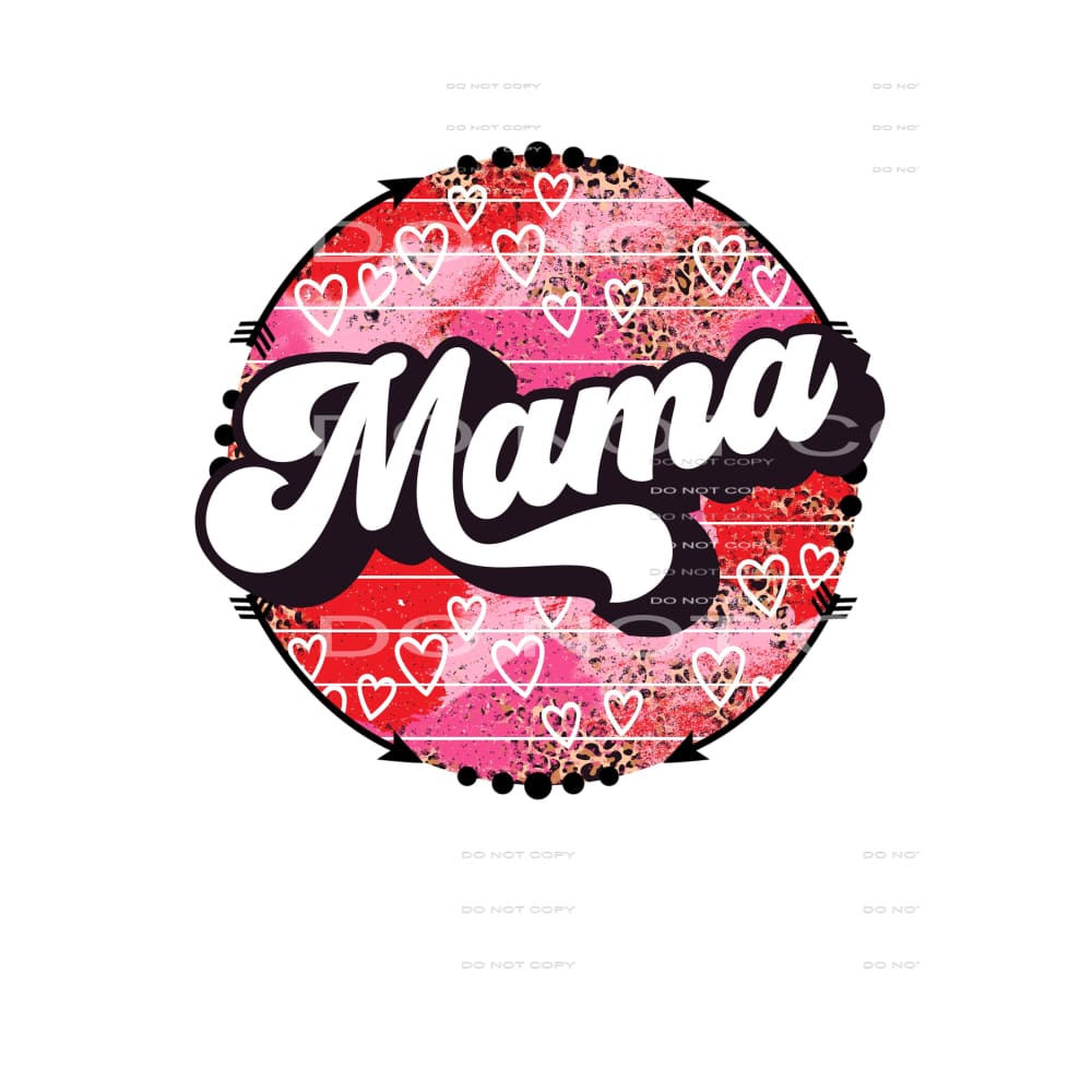 mama arrow circle vday grunge leopard Sublimation transfers