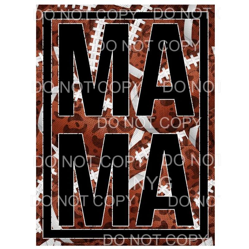 Mama Football Stacked Framed Sublimation transfers - Heat