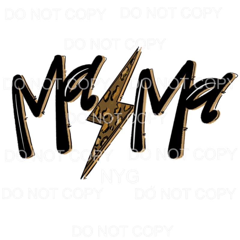Mama Leopard Lightning Bolt Sublimation transfers - Heat