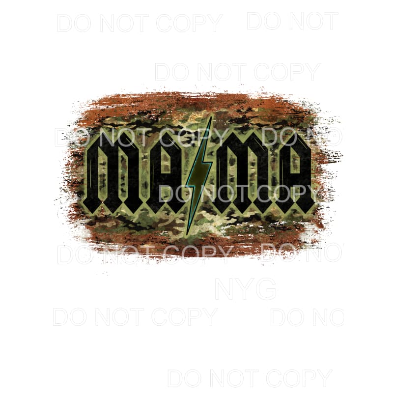 Mama Lightning Bolt Camo Brown Distressed #253 Sublimation