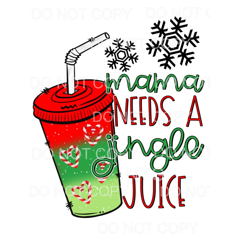 Mama Needs A Jingle Juice Red Green Candy Cane Tumbler