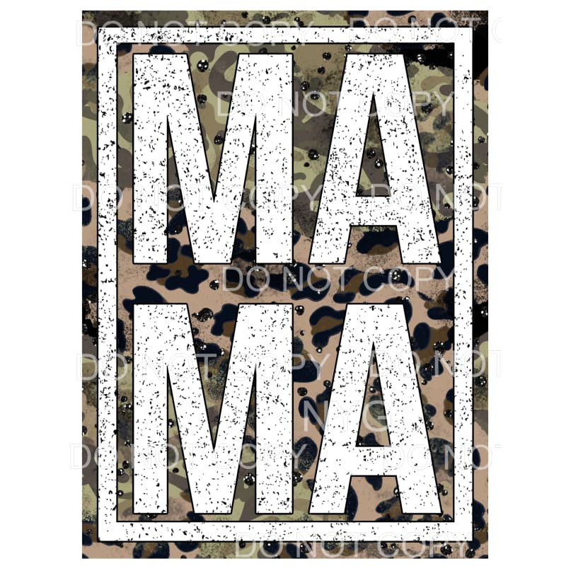 Mama Stacked Leopard Framed Sublimation transfers - Heat