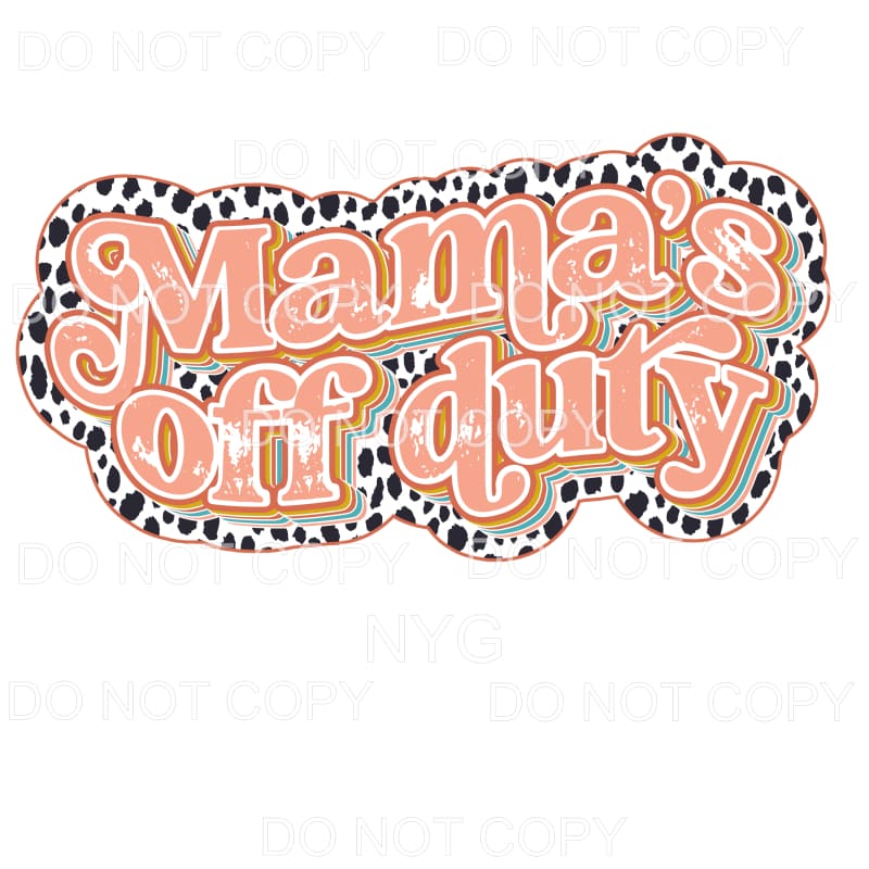 Mamas Off Duty Retro Cow Print Background #1434 Sublimation