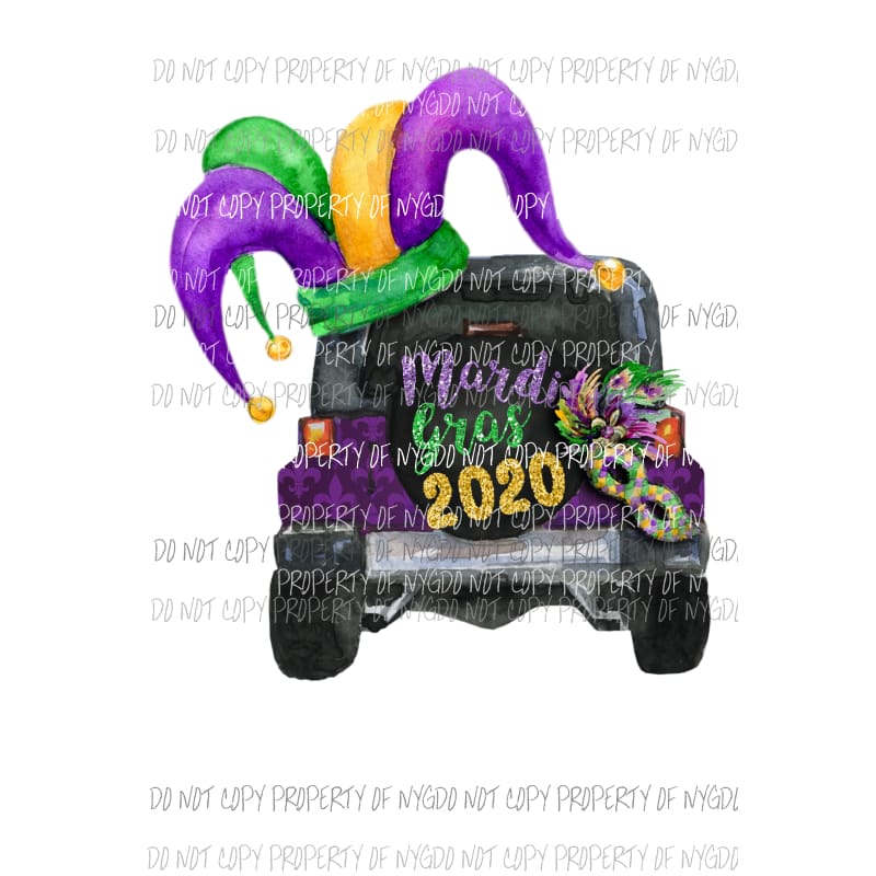 Mardi Gras 2020 Jeep jester hat mask Sublimation transfers Heat Transfer
