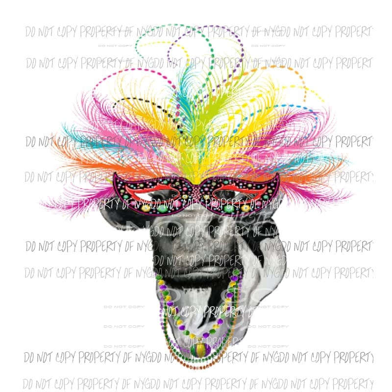 Mardi Gras cow mask Sublimation transfers Heat Transfer