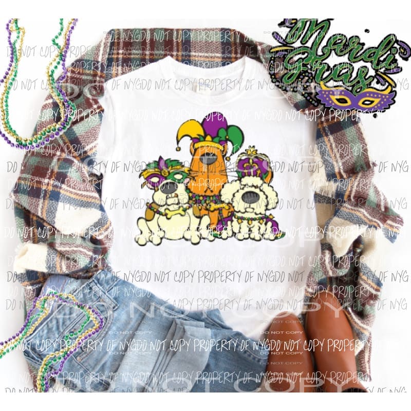 Mardi Gras Dogs Sublimation transfers Mardi Gras Heat Transfer