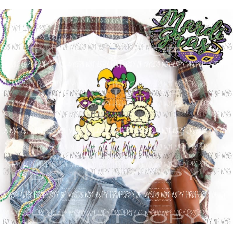 Mardi Gras Dogs who ate the king cake Sublimation transfers Mardi Gras Heat Transfer