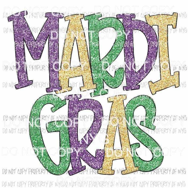 mardi gras glitter Sublimation transfers Heat Transfer