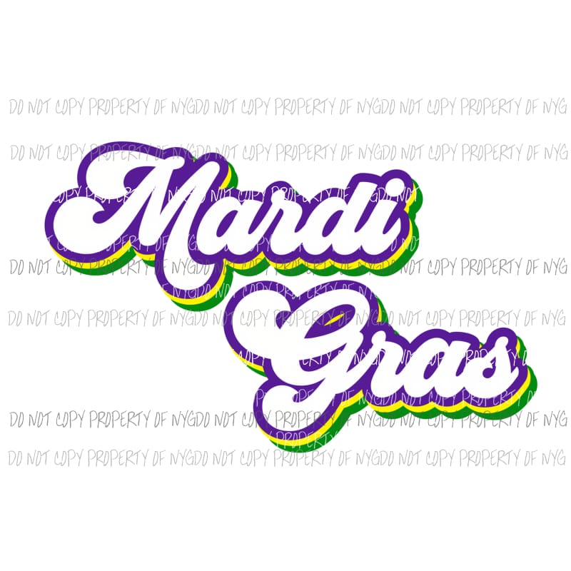 Mardi Gras Retro Style #2 Sublimation transfers Heat Transfer