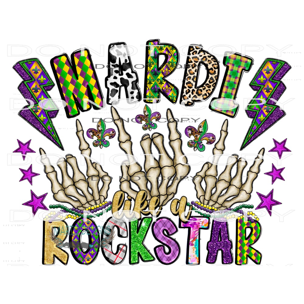 Mardi Like A Rockstar #9801 Sublimation transfers - Heat
