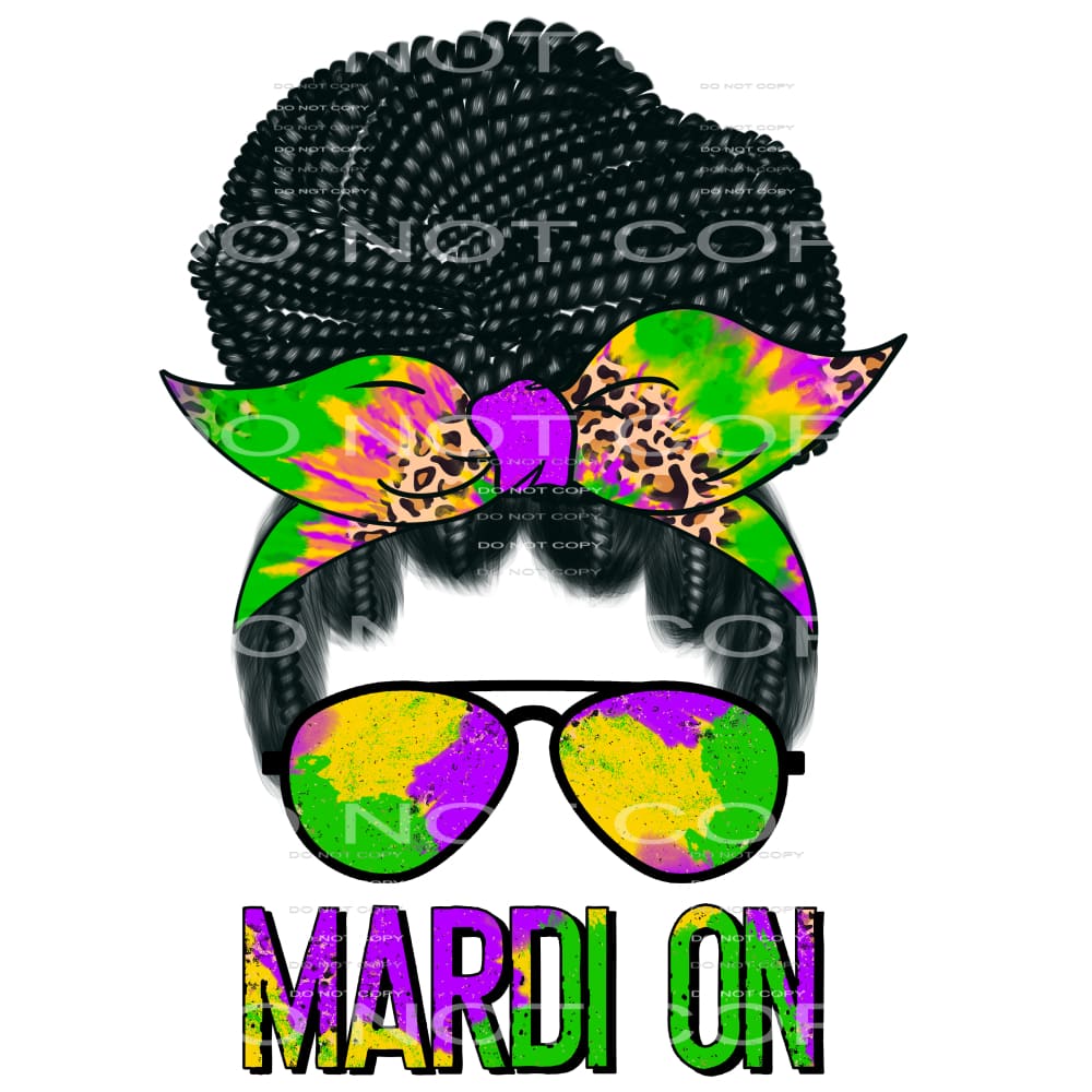 Mardi On Messy Bun Braids Tie Dye Leoaprd #2565 Sublimation