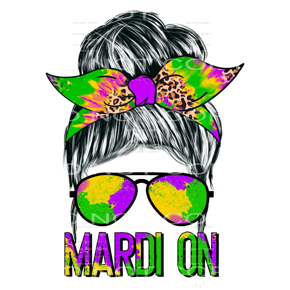 Mardi On Messy Bun Straight Tie Dye Leoaprd #2567