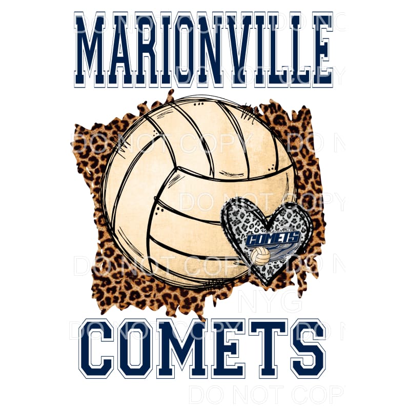 Marionville Comets Volleyball Sublimation transfers - Heat