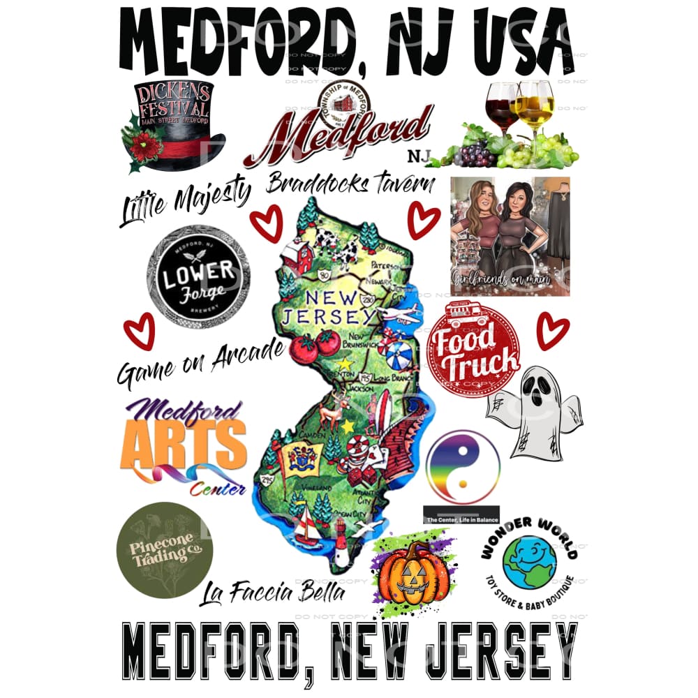 Medford NJ USA logo transfer # 888888 Sublimation transfers