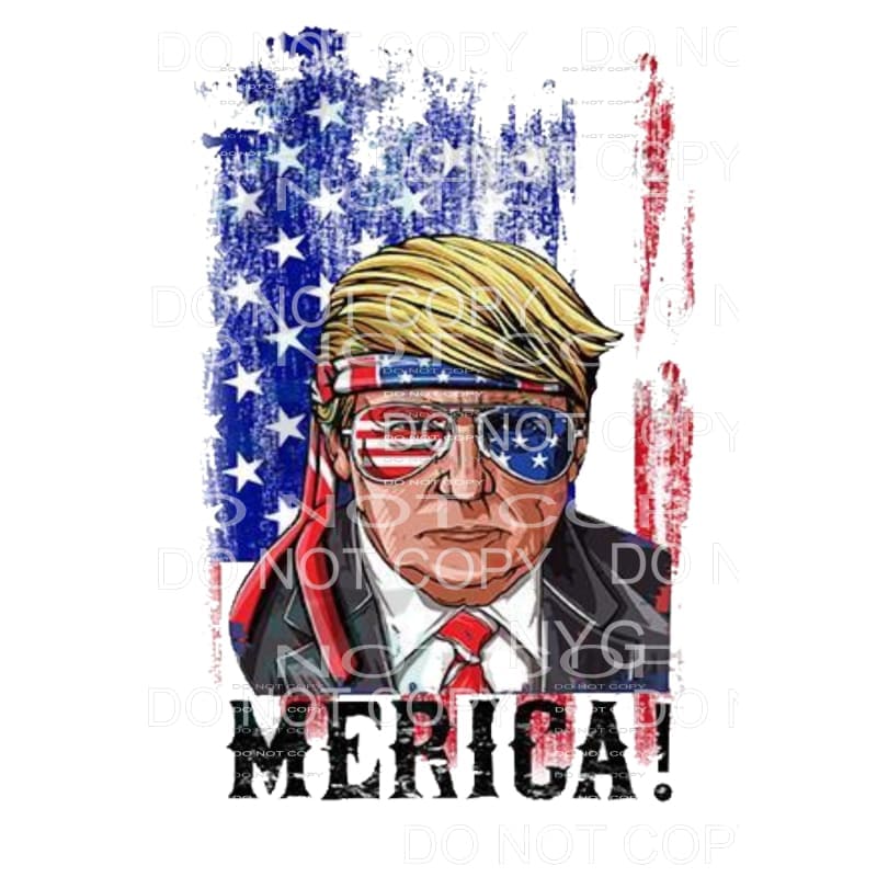 Merica Trump USA America flag Sublimation transfers - Heat
