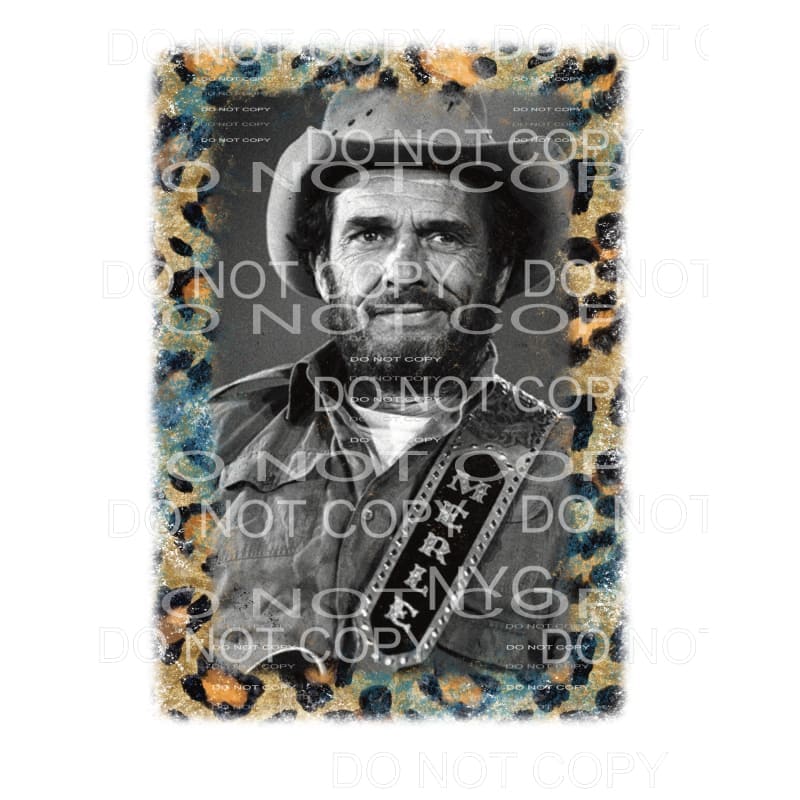 Merle Haggard Leopard Frame Sublimation transfers - Heat