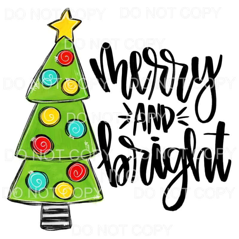 Merry And Bright Whimsical Christmas Tree Colorful #77