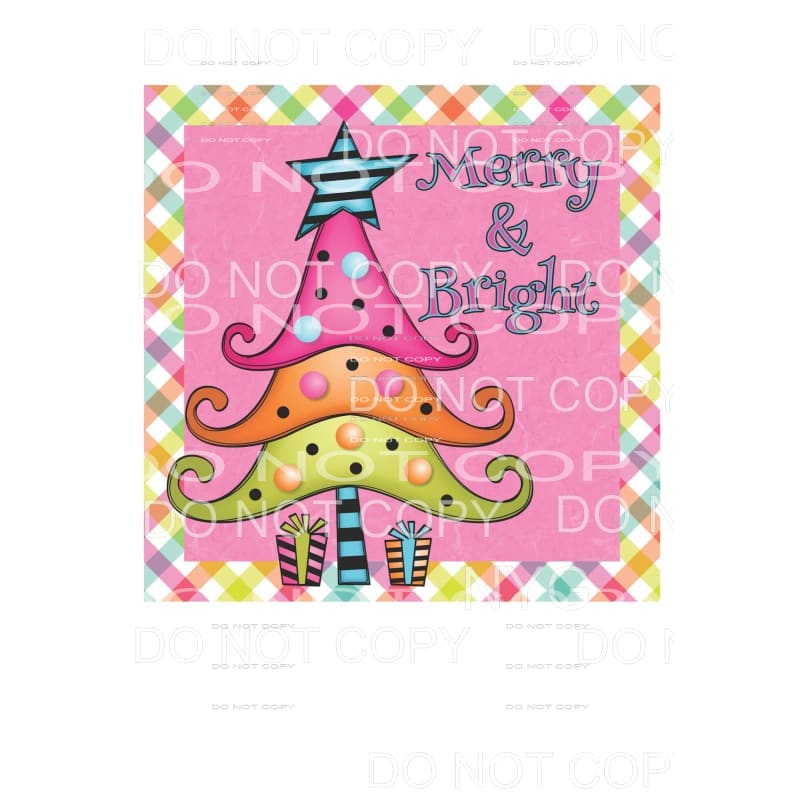 Merry & Bright Whimsical Christmas Tree Gifts Colroful Plaid