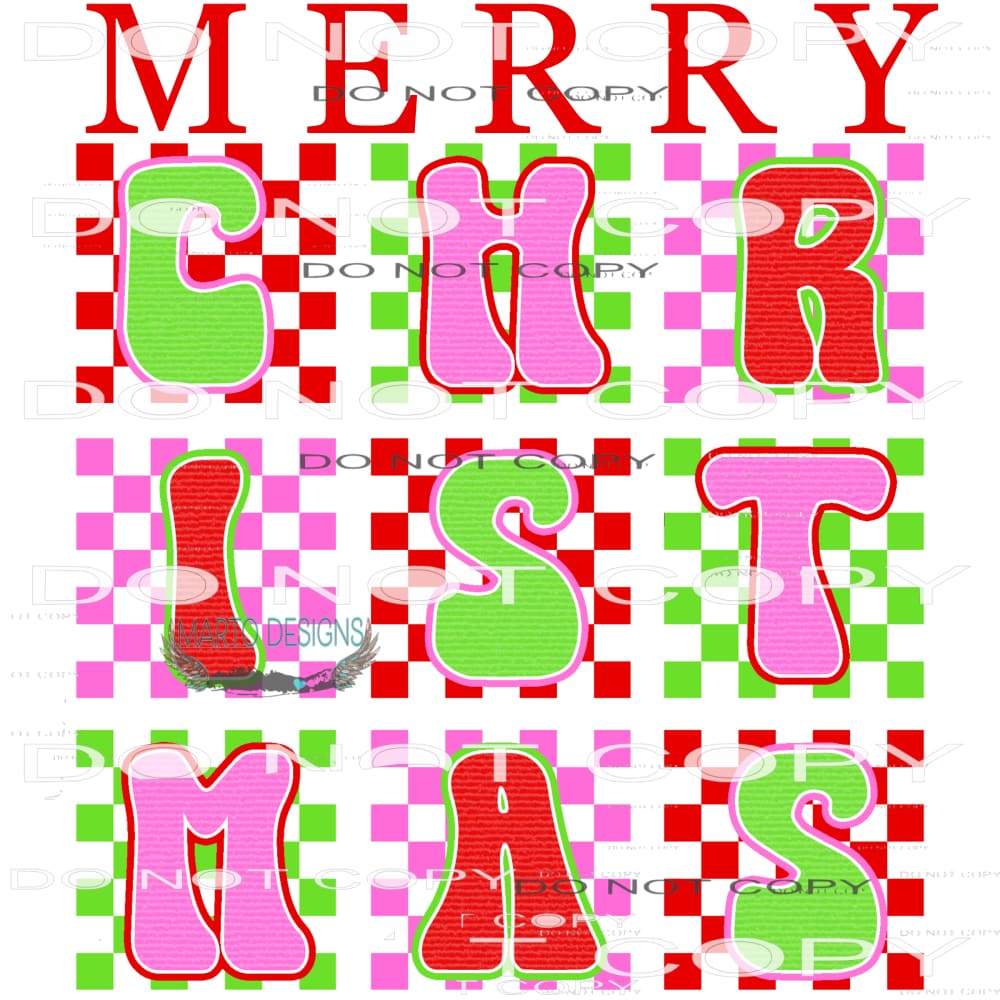 Merry Christmas #8458 Sublimation transfers - Heat Transfer