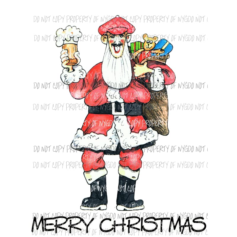 merry christmas beer Sublimation transfers Heat Transfer
