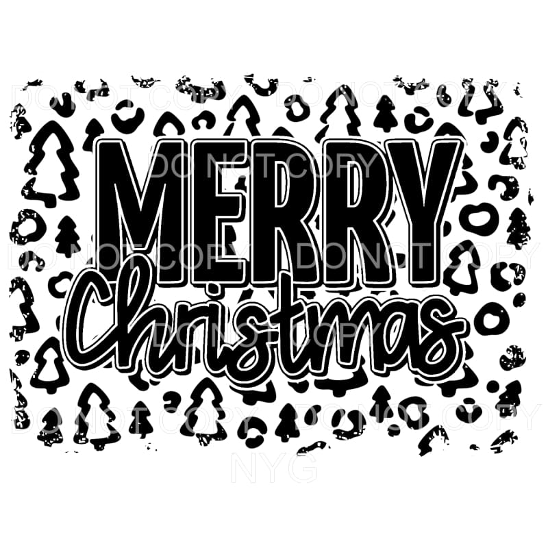 Merry Christmas Leopard Tree Background #483 Sublimation