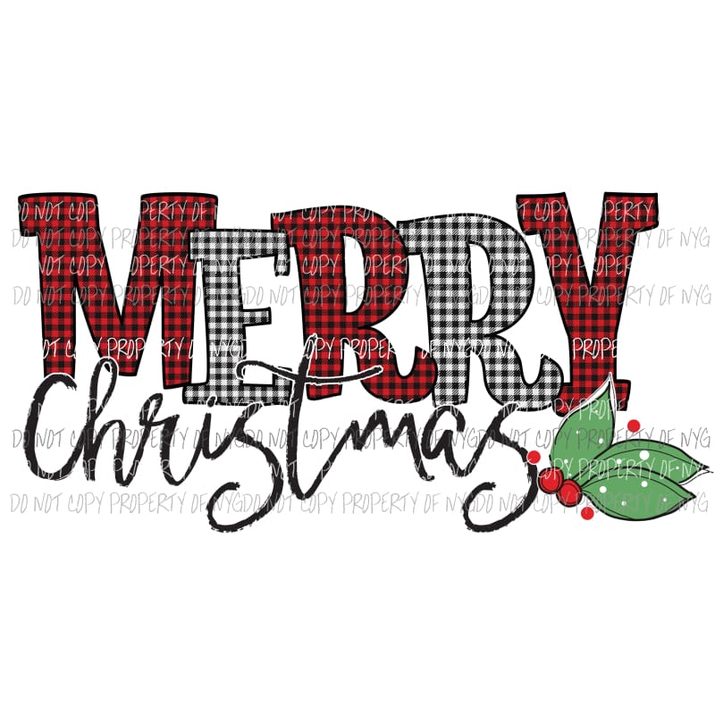 Merry Christmas mixed plaid # 3 Sublimation transfers Heat Transfer