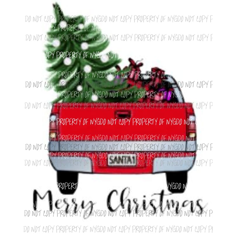 merry christmas truck Sublimation transfers Heat Transfer
