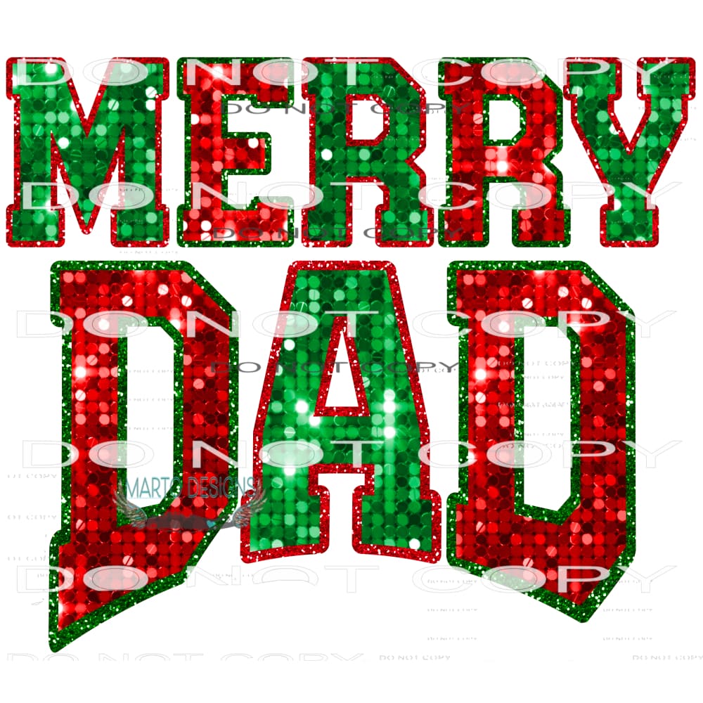 Merry Dad #8359 Sublimation transfers - Heat Transfer