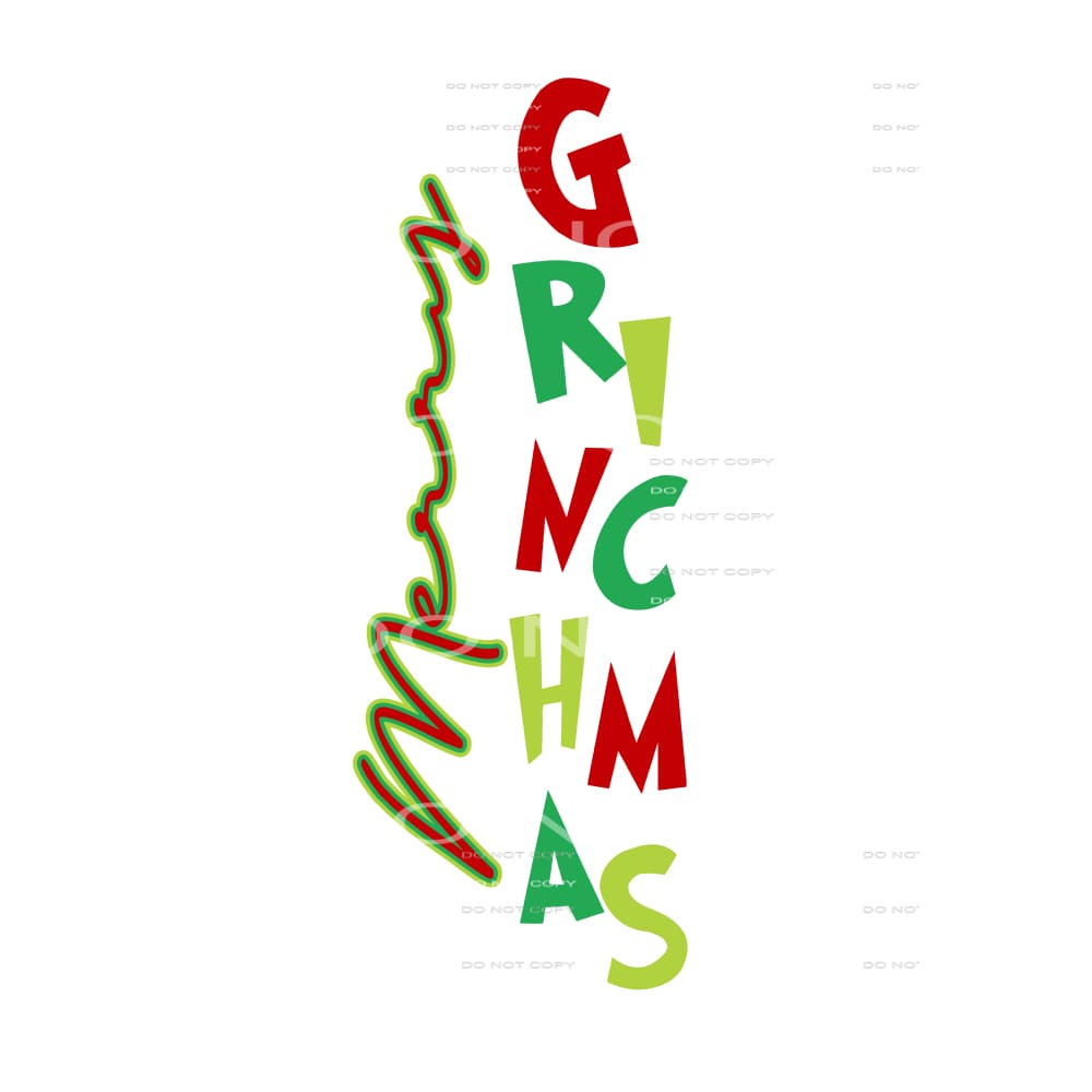 Merry Grinchmas For Sleeve # 2071 Sublimation transfers -