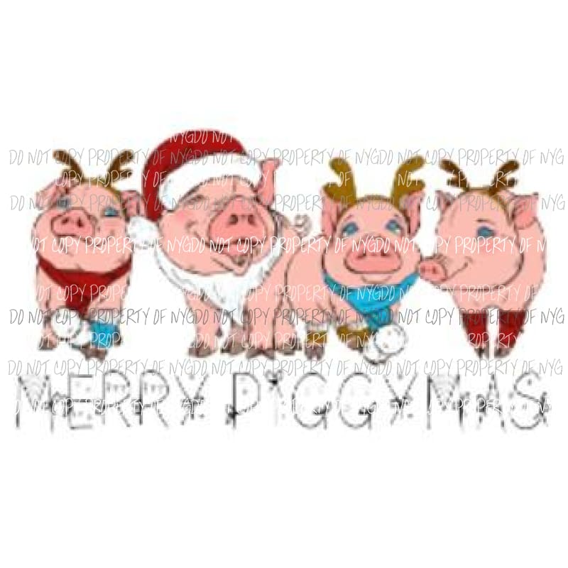 merry piggymas Sublimation transfers Heat Transfer