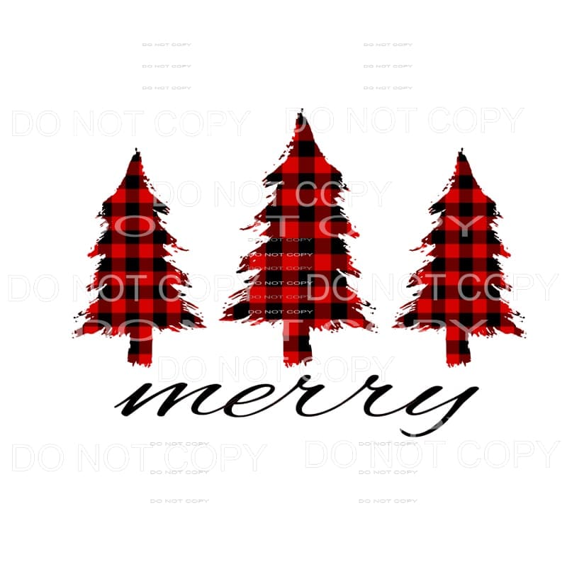 Merry Plaid Trees # 9777 Sublimation transfers - Heat