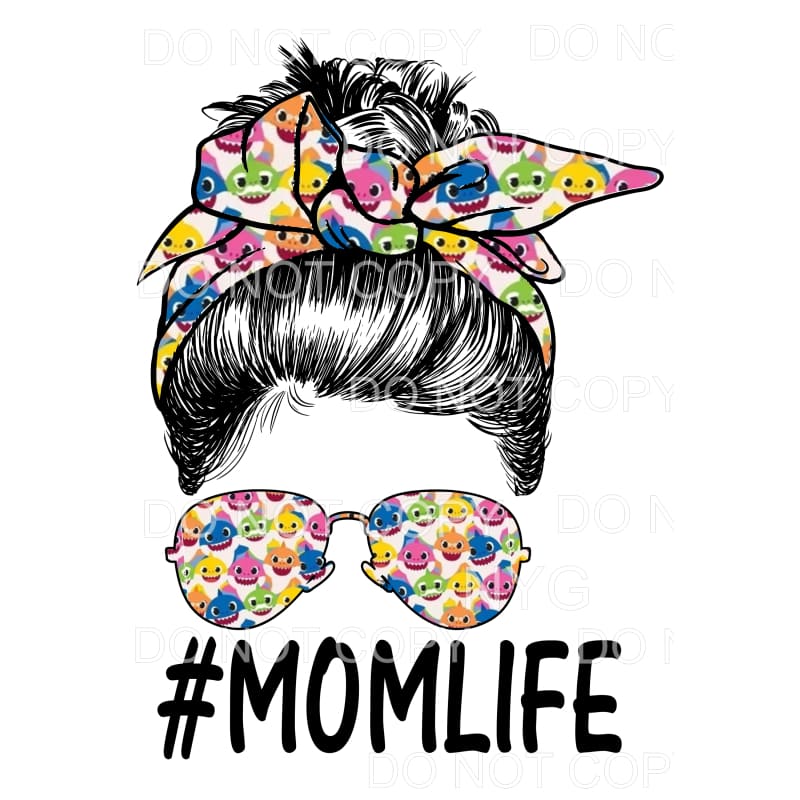 Messy Bun baby Shark # 3 Mama - Mimi - Mom - Nana other