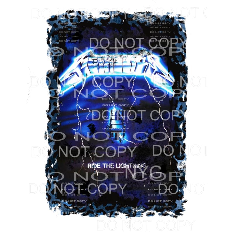 Metallica Ride The Lightning blue leopard frame Sublimation